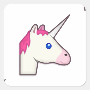 Einhorn Emoji Quadratischer Aufkleber
