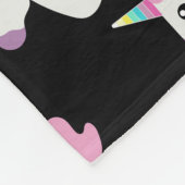 Einhorn Emoji (schwarzer Hintergrund) Fleecedecke (Ecke)