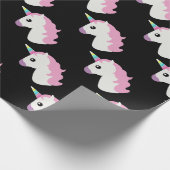 Einhorn Emoji (schwarzer Hintergrund) Geschenkpapier (Ecke)