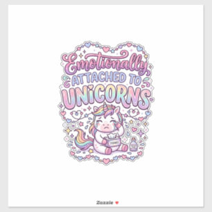 Einhorn emotional an Einhörner gebunden Original  Aufkleber