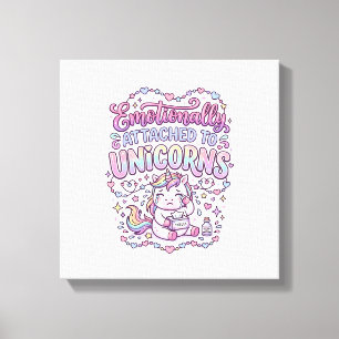 Einhorn emotional an Einhörner gebunden Original Leinwanddruck
