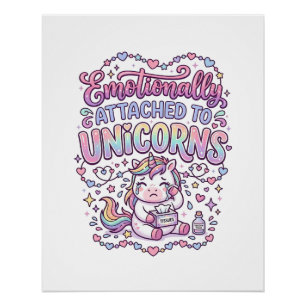 Einhorn emotional an Einhörner gebunden Original  Poster