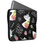Einhorn, Erdbeere, Ananas, Zeichnungen von Eis Laptopschutzhülle (Vorne Rechts)