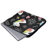 Einhorn, Erdbeere, Ananas, Zeichnungen von Eis Laptopschutzhülle (Vorne Knopf)