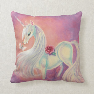 Einhorn erröten herein von der Dämmerung Kissen