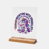 Einhorn experimentiert mit Funkeln Werbefilm Cut Acrylschild (Winkel)
