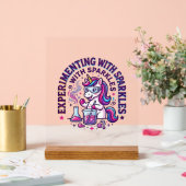 Einhorn experimentiert mit Funkeln Werbefilm Cut Acrylschild (Hochzeit)