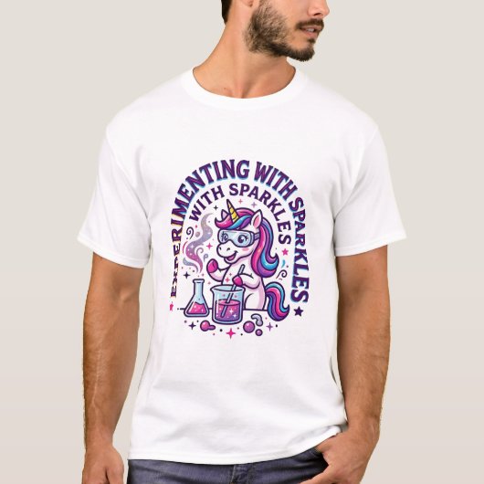 Einhorn experimentiert mit Funkeln Werbefilm Cut T-Shirt (Vorderseite)