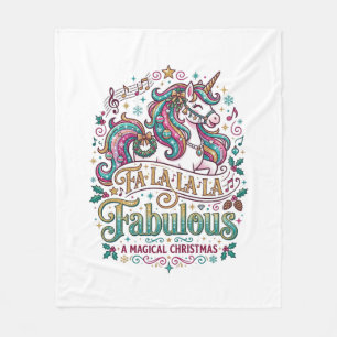 Einhorn Fa La La La Fabelhaft Weißer Hintergrund S Fleecedecke