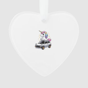 Einhorn Fahrendes Kei-Auto Jungen Mädchen Frauen K Ornament