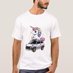 Einhorn Fahrendes Kei-Auto Jungen Mädchen Frauen K T-Shirt