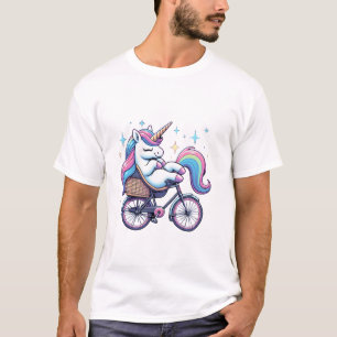 Einhorn Fahrradfahrende Jungen Mädchen Frauen Kind T-Shirt