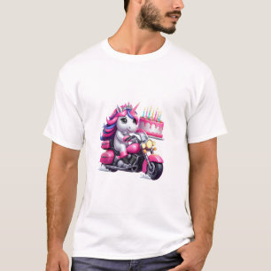 Einhorn fährt auf einem Motorrad Jungen Frauen Kin T-Shirt