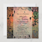 Einhorn, Fairies und Herzwald Einladung zum Geburt (Rückseite)