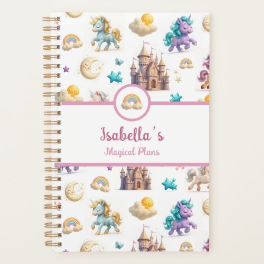 Einhorn & Fairytale Burg - Magische Pläne Planer (Vorderseite)