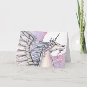 Einhorn-Fantasie-Kunst-Grußkarte Karte