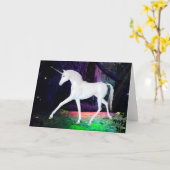 Einhorn Fantasy Grußkarte Karte (Gelbe Blume)