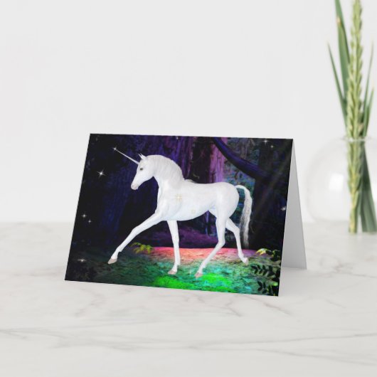 Einhorn Fantasy Grußkarte Karte (Vorderseite)