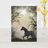 Einhorn Fantasy Grußkarte Karte (Gelbe Blume)