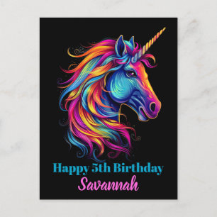 Einhorn-Fantasy zum personalisierten Geburtstag Postkarte