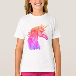 Einhorn Farbige Fantasy-Kunst T-Shirt für Mädchen