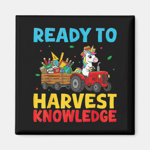 Einhorn-Farmer-Traktor Zurück zur Schule Kinder Magnet