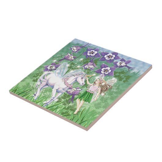 Einhorn-Fee Fliese (Seite)