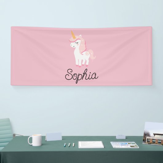Einhorn, Fee, Magie - Individuelle Name Banner (Messe)