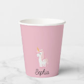 Einhorn, Fee, Magie - Individuelle Name Pappbecher (Rückseite)