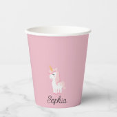 Einhorn, Fee, Magie - Individuelle Name Pappbecher (Vorderseite)