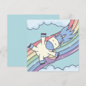 Einhorn Feiertagskarte (Vorne/Hinten)