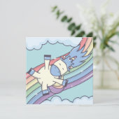 Einhorn Feiertagskarte (Stehend Vorderseite)