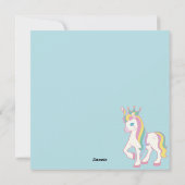 Einhorn Feiertagskarte (Rückseite)