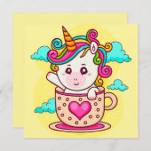 Einhorn Feiertagskarte (Vorne/Hinten)