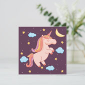 Einhorn Feiertagskarte (Stehend Vorderseite)