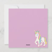 Einhorn Feiertagskarte (Rückseite)