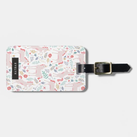 Einhorn-Felder Gepäckanhänger (Vorderseite horizontal)