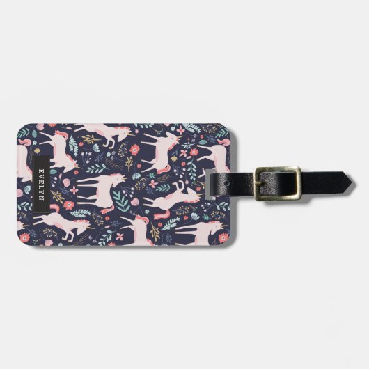 Einhorn-Felder Gepäckanhänger (Vorderseite horizontal)