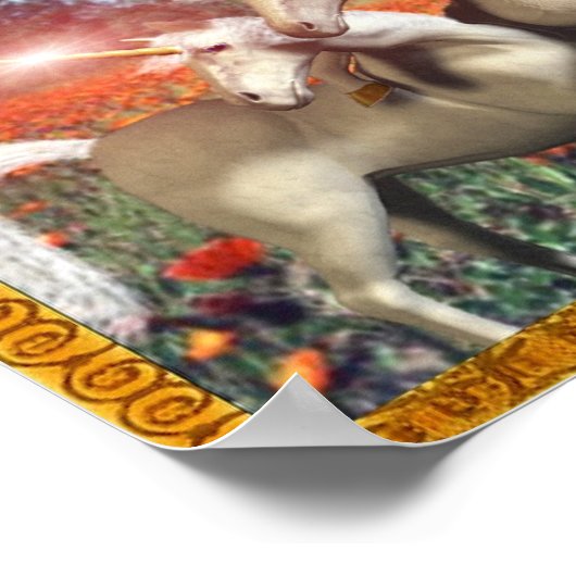 Einhorn-Felder Poster (Ecke)