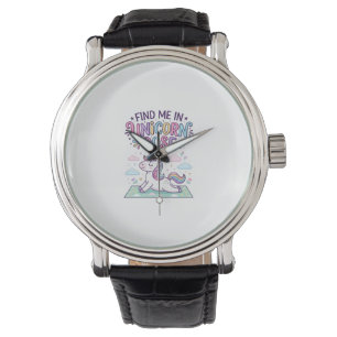 Einhorn Finde mich im Einhorn-Pose-Druck Fertig PO Armbanduhr