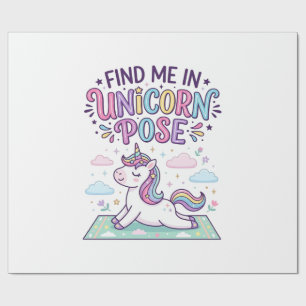 Einhorn Finde mich im Einhorn-Pose-Druck Fertig PO Geschenkpapier