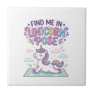 Einhorn Finde mich in der Einhorn-Pose Druckfertig Fliese