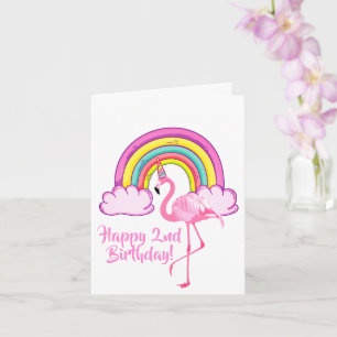 Einhorn Flamingo Magisches Regenbogen Mädchen 2. G Karte