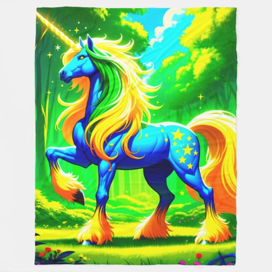 Einhorn Fleecedecke (Vorderseite)
