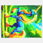 Einhorn Fleecedecke (Vorderseite (Horizontal))