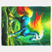 Einhorn Fleecedecke (Vorderseite (Horizontal))