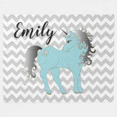 Einhorn Fleecedecke (Vorderseite (Horizontal))