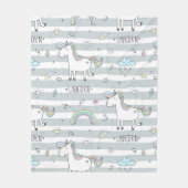 Einhorn Fleecedecke (Vorderseite)