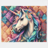 Einhorn Fleecedecke (Vorderseite (Horizontal))
