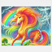 Einhorn Fleecedecke (Vorderseite (Horizontal))